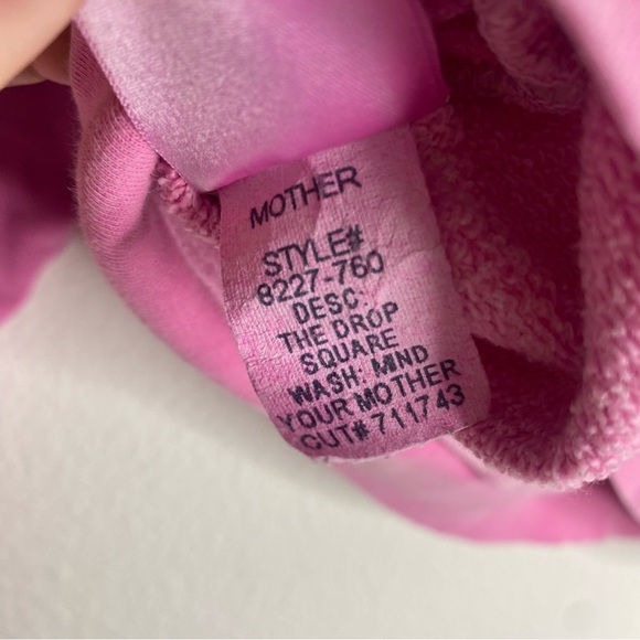 MOTHER Pink Mind You Mother Free Your Mind Drop Square Crewneck Sweatshirt - Picture 10 of 10